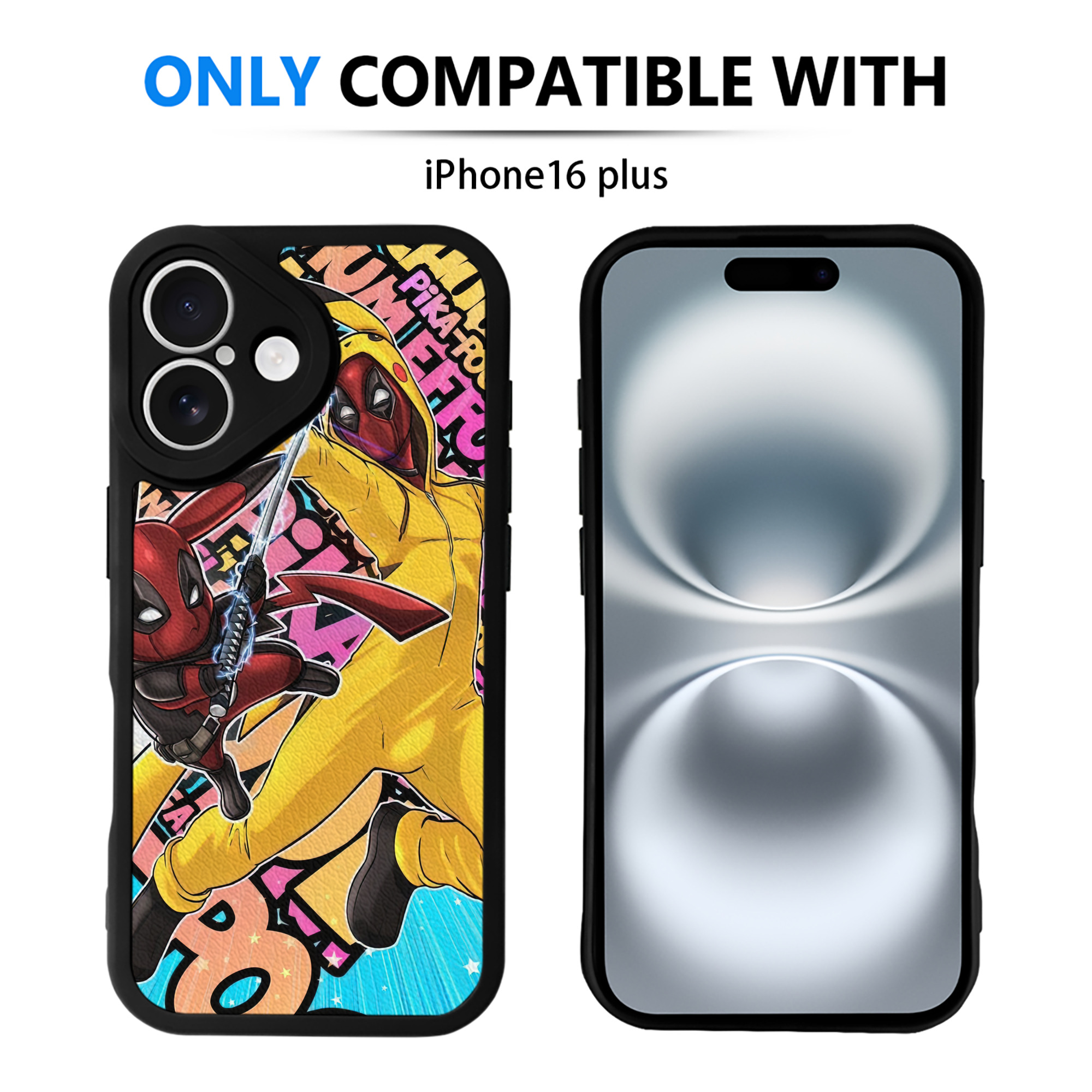 （画像用） Deadpool デッドプール 【iPhone 16シリーズ対応】シリコンスマホケース（レザー調） 材質：シリコン